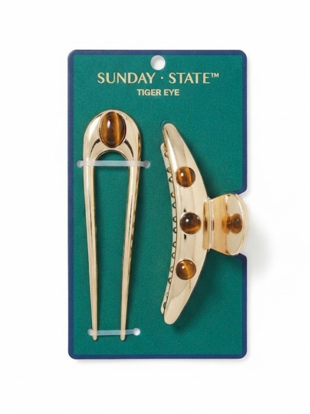 NWT ⚜️🤎⚜️ Sunday State Tiger Eye Hair Accessory Set